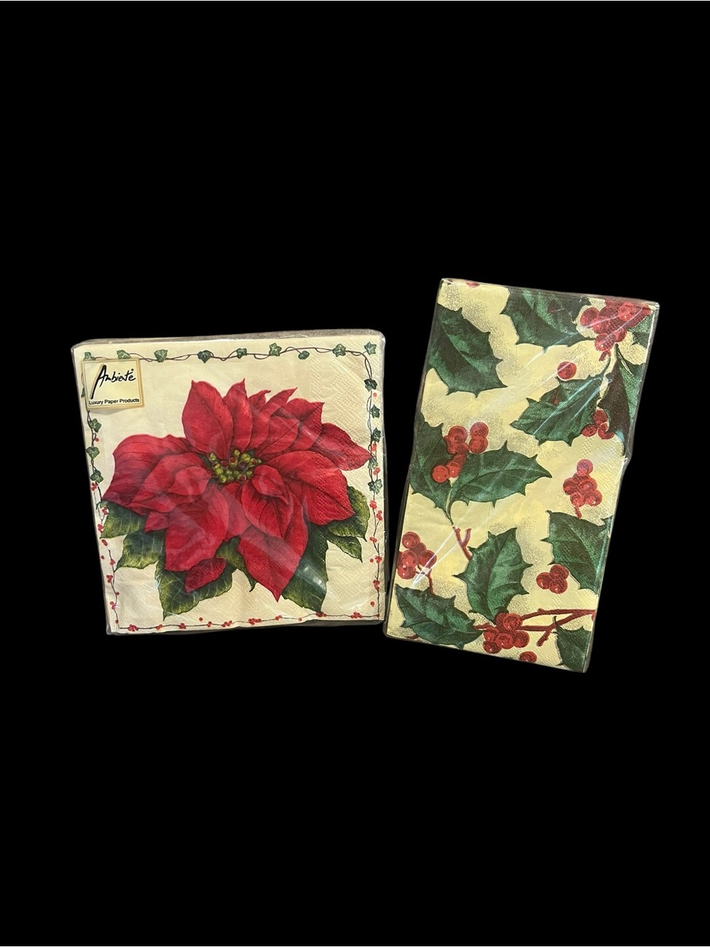 Ambiente Red Poinsettia 3-ply Napkins Holiday Christmas Holland #33302145
